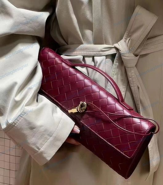 10A clutch evening bag crochet intreccio weave lambskin andiamo handbag genuine leather cross body women lady bag designer bag long style wi