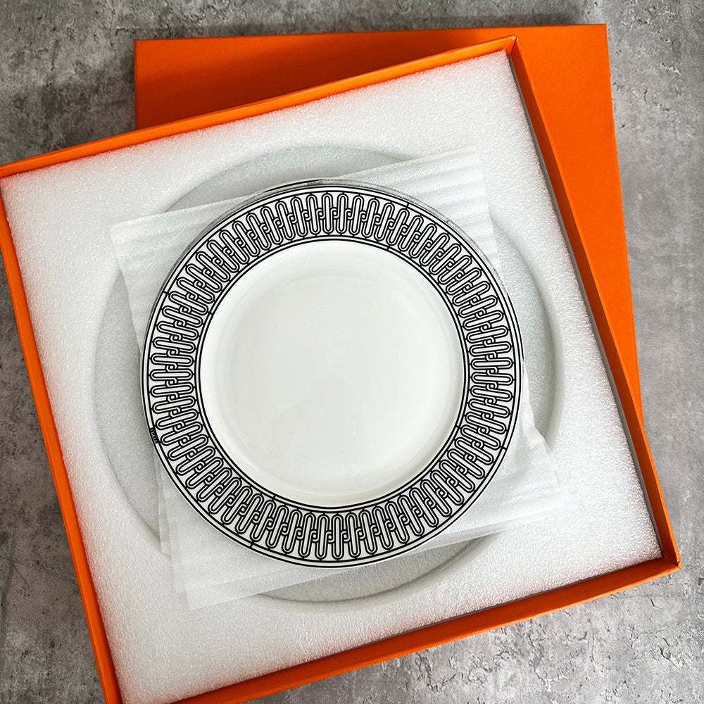 Designer&#039;s 4 pieces of retro creative hand-painted cat ceramic tableware, underglaze desserts, microwave snacks steak plate