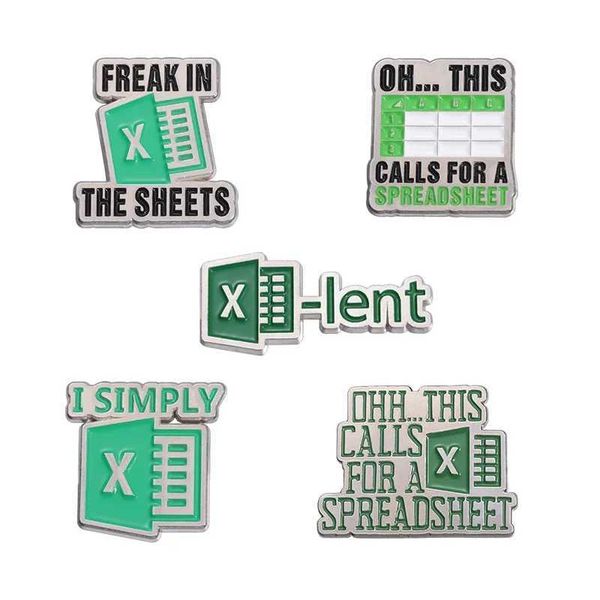 Interesting Excel Spreadsheet Collection Brooch Enamel Pin Customization Spreadsheet Office Software Collar Badge Decoration Backpack Jewelr