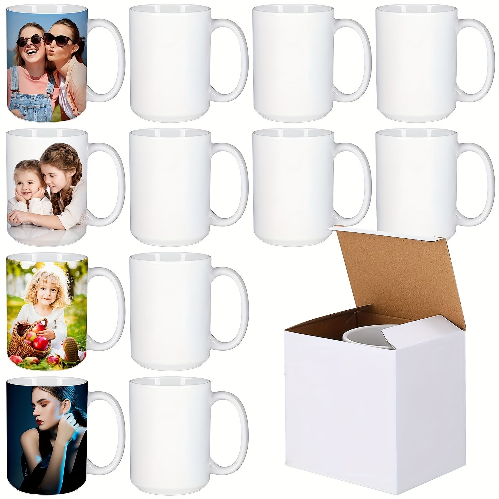 TEMU 15oz Sublimation Mugs 12pack Blank Sublimation Coffee Mugs Blank Product For Tea Juicesublimation