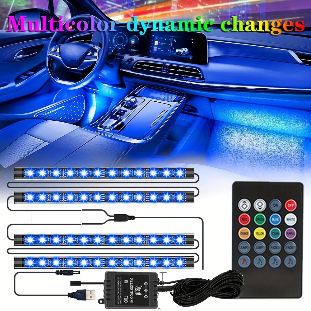 TEMU Wheel Lights For Truck, Underglow Car Lights, Dream Voice-controlled Wireless Remote Control-app Dual-control Car Chassis Decorative Lights, For