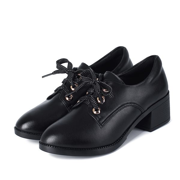 Genuine AIYUQI Leather 2024 New Spring Lace-up British Style Large Size Women Office Shoes 9d47