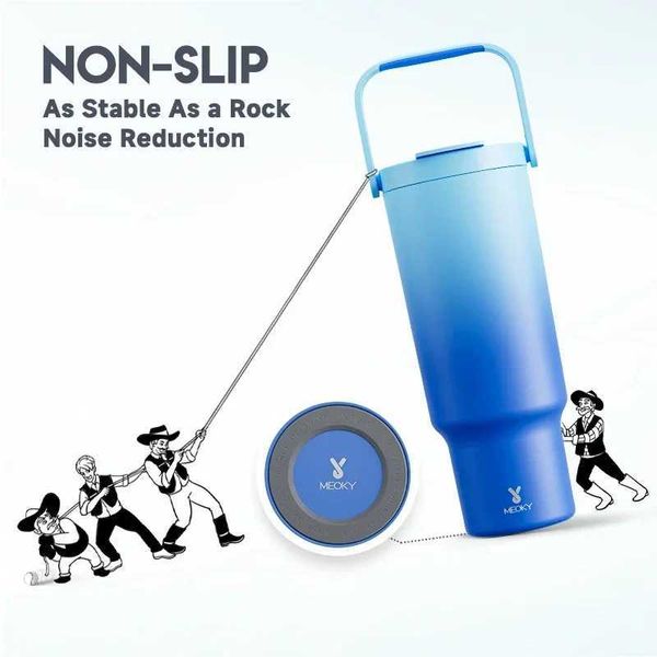 Meoky Tumbler 40oz Insulated Thermal Coffee Cup Blue Stainless Steel Travel Mug Vacuum Insulated materials can be cooledCL240809