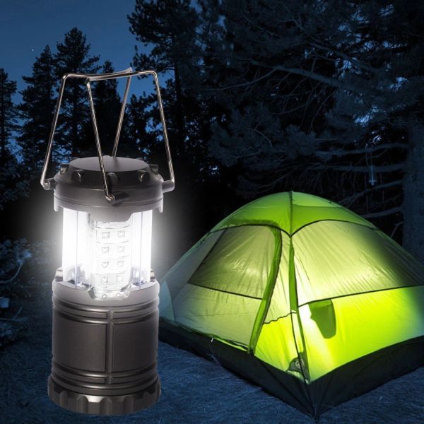 Portable Outdoors Lanterns 30 LED Camping Light For Fishing Foldable Tourist Tent Lamp LL