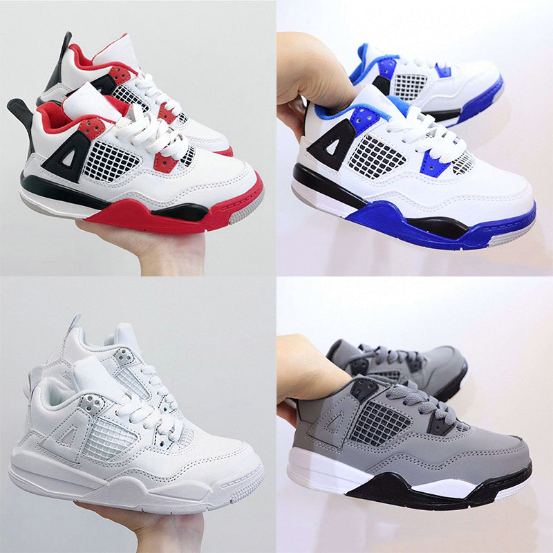 Kids Shoes 4 Basketball 4s Baby Shoe Designer Black Cat Kid Sneakers Toddler Boys Children Red Cement Military Trainers Kid Youth Infants Girls Ligh