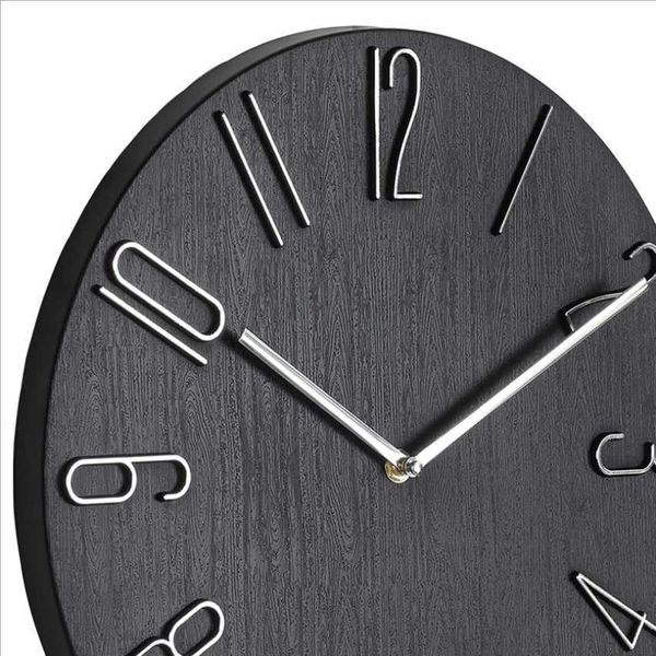 New Arrival Simple Wall Clock 12 Inch Living Room Home Wall Clock Watch Fashion Bedroom Wall Clock-Black B250212