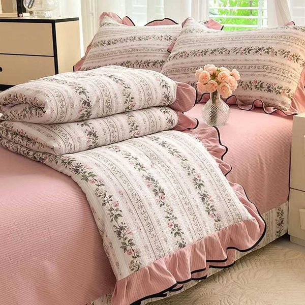 Summer blanket cool blanket new jacquard lace Korean version bubble cotton summer air conditioner washable for home use W241024