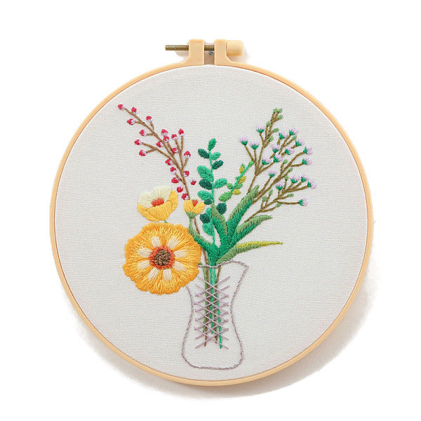 Vase Muster DIY Stickerei Starter Kit mit Anleitungsbuch