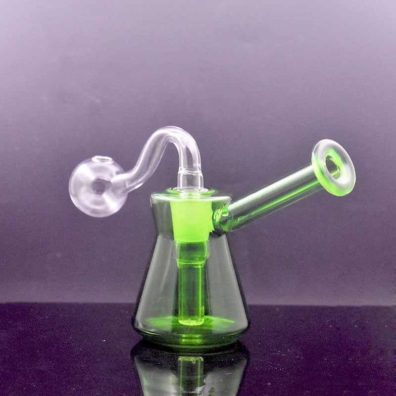 Mini Glass Oil Burner Bongs Dab Rigs 14mm Female Joint Small Bubbler Beaker Bong Water Pipes Recycler Ashcatcher Rigs with Male Glass Oil Burner Pip