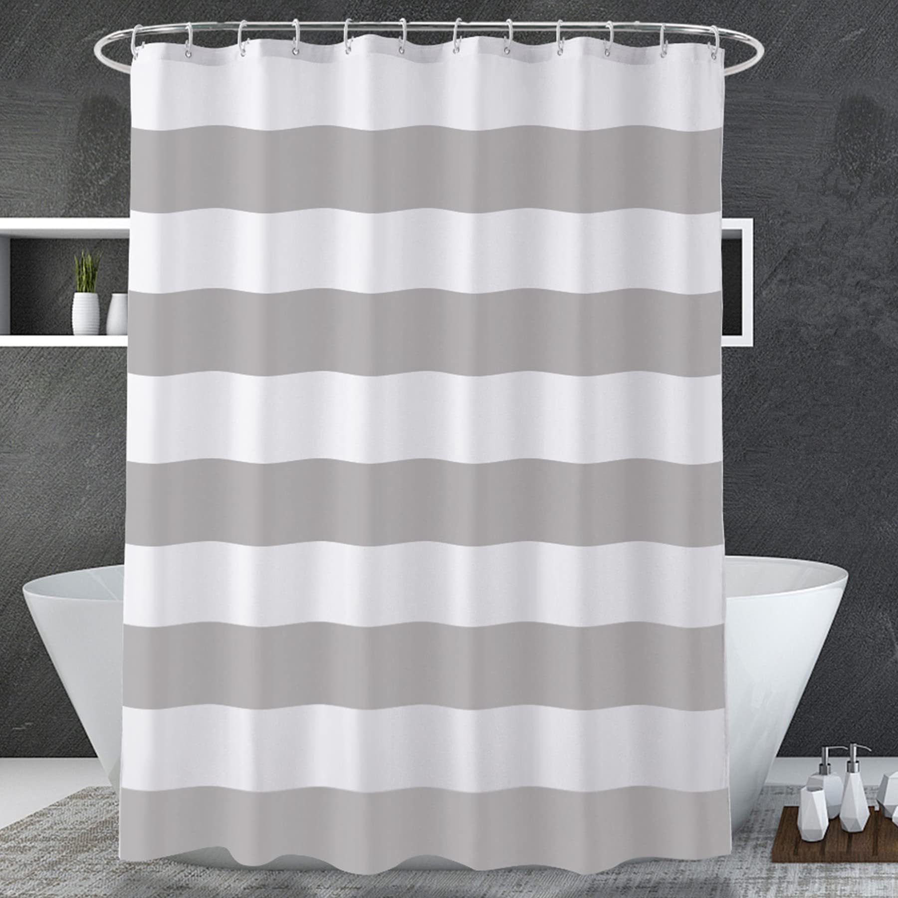 YL-37023 digital printed cloth shower curtain waterproof thick bathroom partition curtain with hook cross-border supply