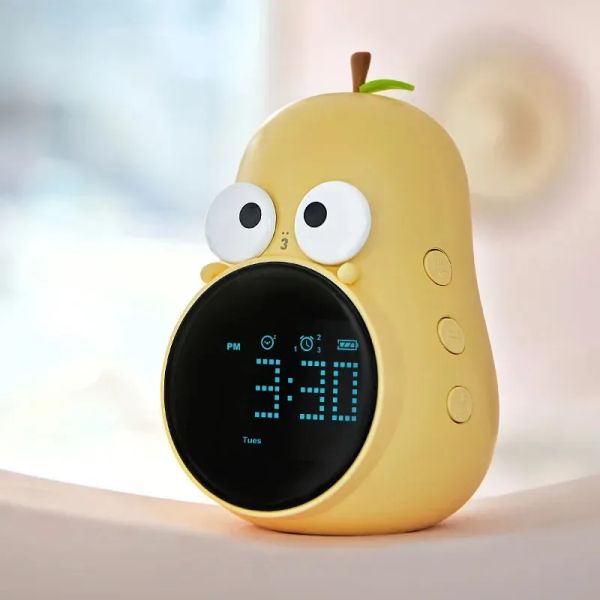 Desktop alarm clock Pear smart expression small alarm clock cartoon children charge