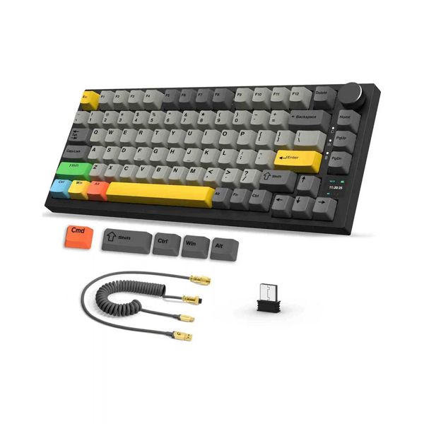 Keyboards MAMBASNAKE x Ajazz AK820 Pro 75% Mechanical Keyboard and Coiled Cable Hot Swappable H241123