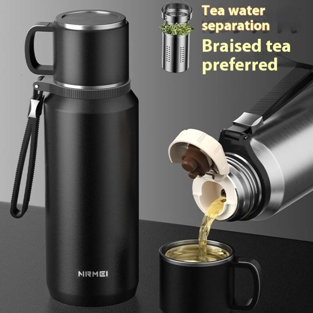 Luxury Large Capacity 1000ml Insulated Stainless Steel Teapot for Men - Portable Beverage Bottle