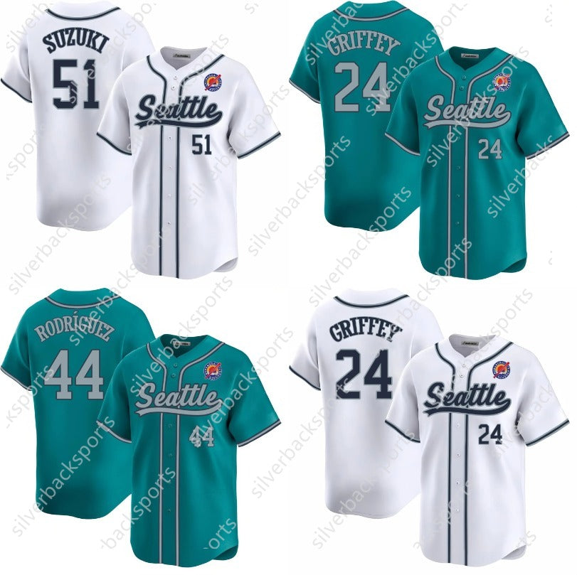 Ken 24 Griffey Mens-Youth Mariners Baseball Stitched Jerseys Julio 44 Rodriguez 13 Abraham 10 Jarred 22 Luis 17 Mitch Custom Baseball Jerseys