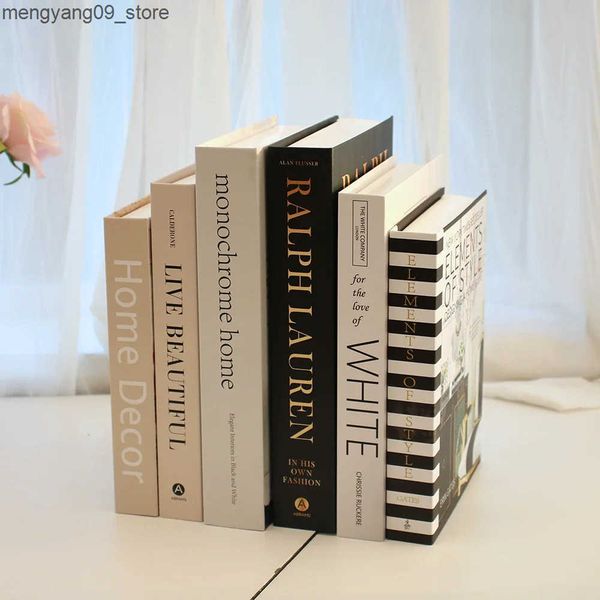 Other Home 3Pcs-Set Multiple Size Fake Coffee Table Villa Hotle Simulation Books Set Shooting Props Living Room Decor J241204 J4158