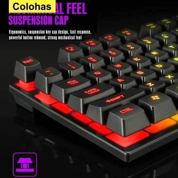 RGB Gaming Keyboard and Mouse Kit Backlit USB Wired Computer Keyboard and Mouse Combo 104 Keycaps for Pc Gamer Laptop X2502033