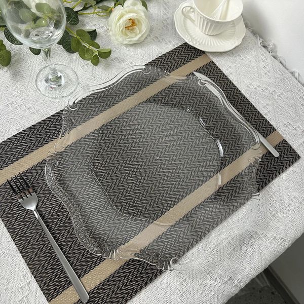 Charger Plates Clear Plastic Tray 33 CM Round Dishes13 Inches Acrylic Decorative Dining Plate For Table Setting 1012
