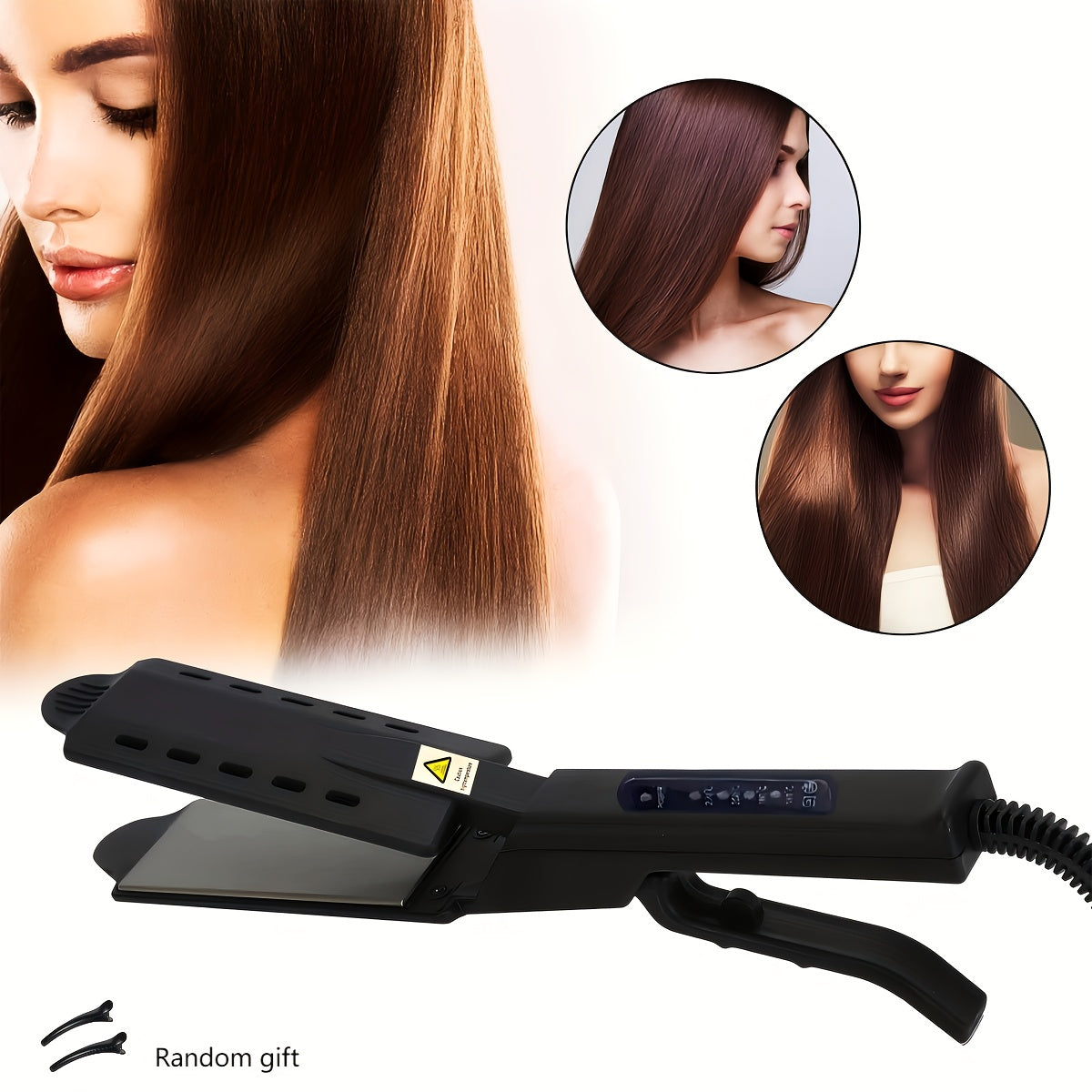 TEMU Professional Hair Straightener, Flat Hair Straightener Curling Iron, Hair Style Fast Heating 4-speed Temperature Adjustment, Birthday Gift,