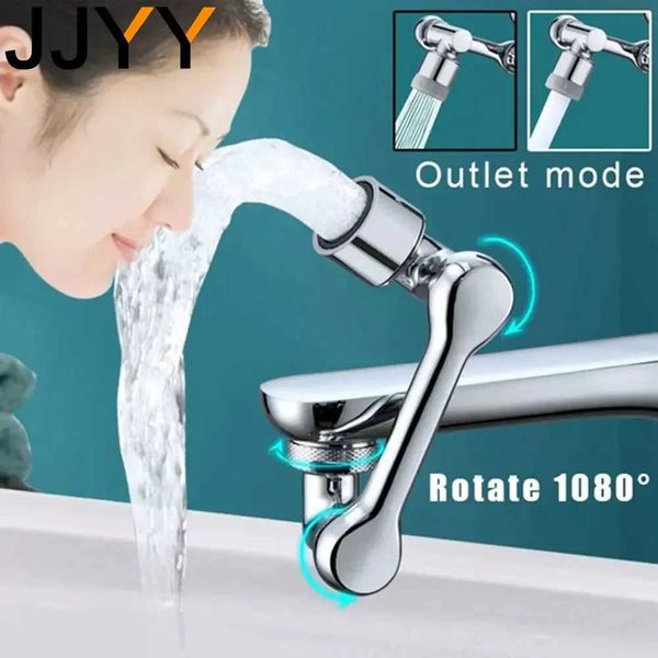 JJYY Universal 1080 Rotatable Robotic Arm Faucet Extender Plastic Splash Filter Bubbler Nozzle for Kitchen BathroomC241211