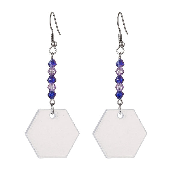 Boucles d'oreilles pendantes en acrylique vierge