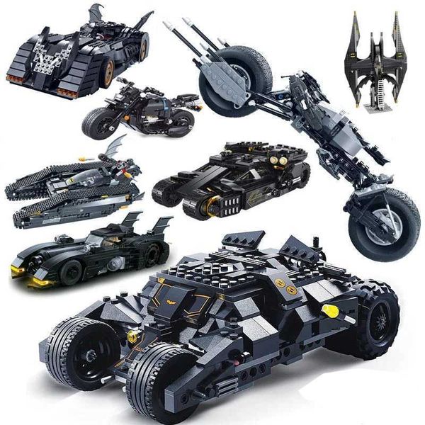 Hot Superhero Night Knight 1989 Batmobile Supercar Model Building Blocks Sets Classic Bat Motorcycle Chariot Toys Kids For GiftsC250120