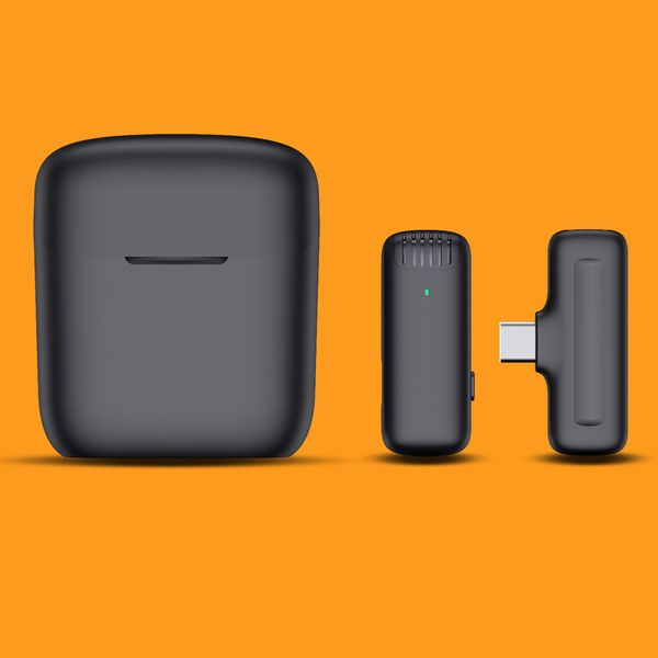 Wireless Microphones,Lavalier Microphone, Bluetooth Mini Lapel Mic with Charging Case for iPhone iPad, 2.4GHz Plug-Play for YouTube, Video R