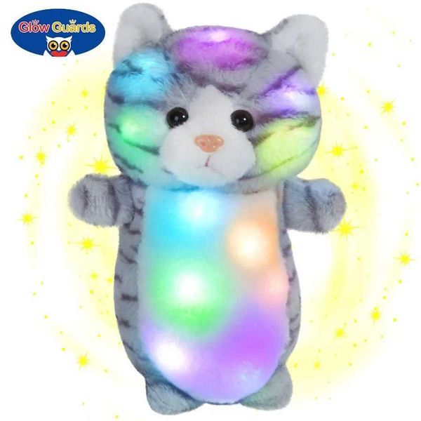 Plush Light - Up toys 40cm LED Luminous Cotton Cat Doll Plush Toys Standing Short Hand Grey Kitty Throw Pillows Soft Plush Toys Gifts for Gi