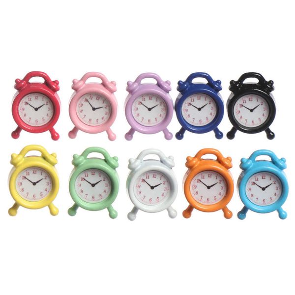Wholesale Alarm Clock Mini Home Decoration Dollhouse Miniature Toy Doll Kitchen Living Room Accessories 10 Colors