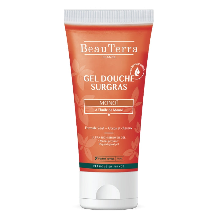 BeauTerra Surgras dusjgelé - Monoï 100 mL - Reisestørrelse