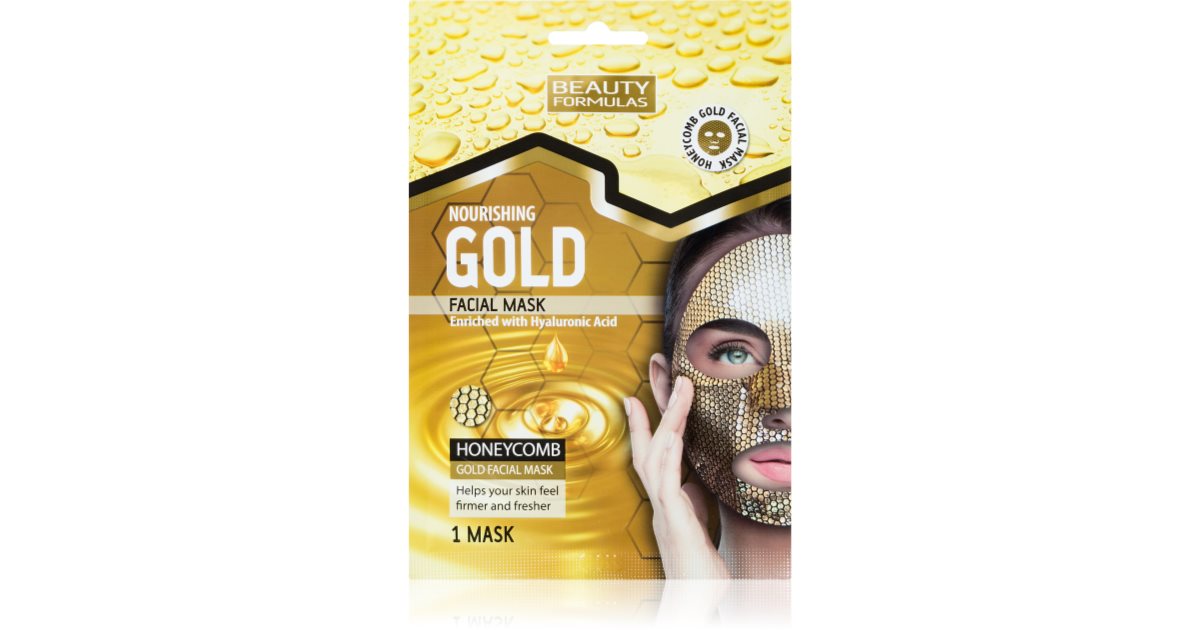 Beauty Formulas Gold nourishing tissue face mask with hyaluronic acid 1 pc