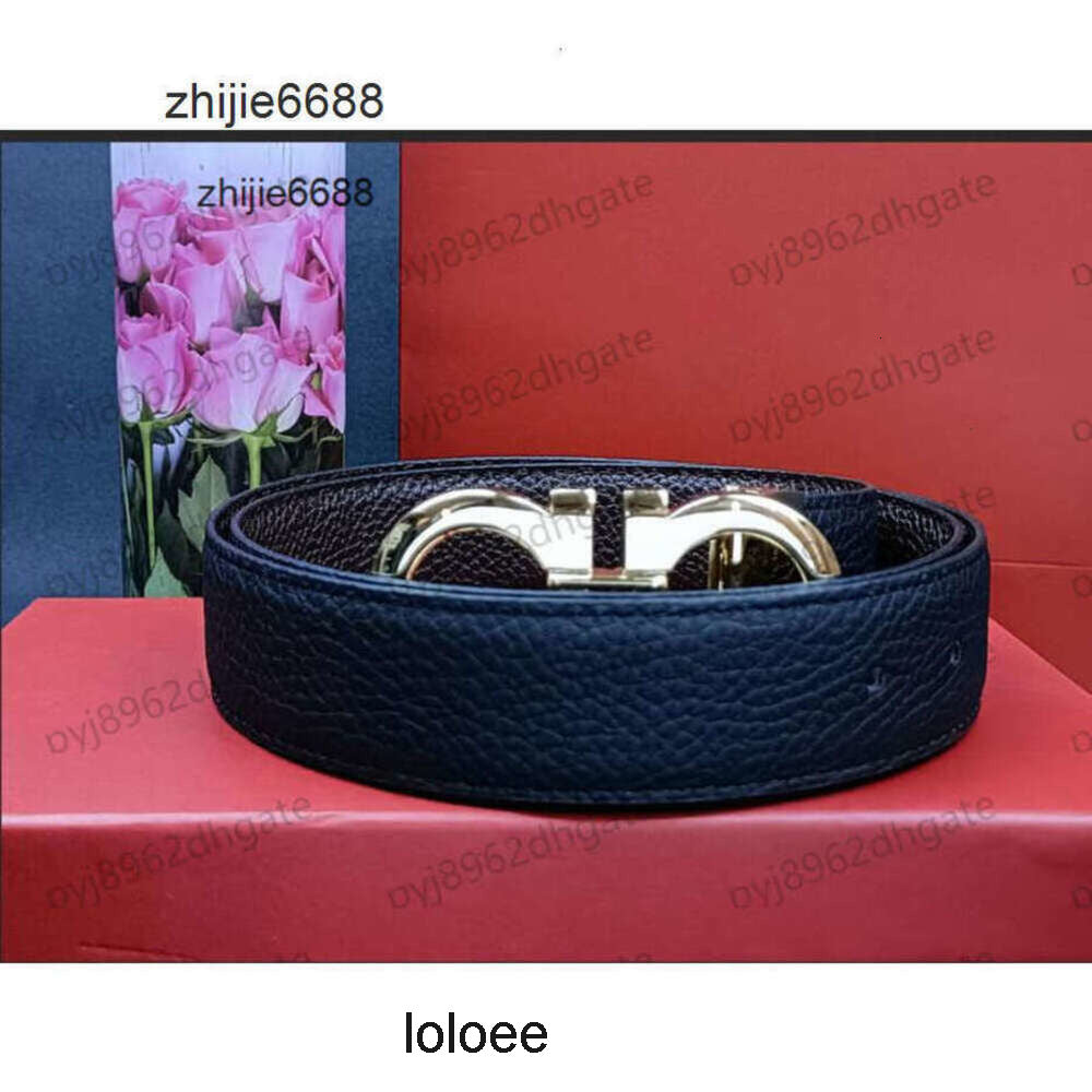 ferragomoly fashion Smooth leather belt luxury belts designer for men big buckle New lychee grain 3.3CM male chastity top mens wholesale 2023 XB6A