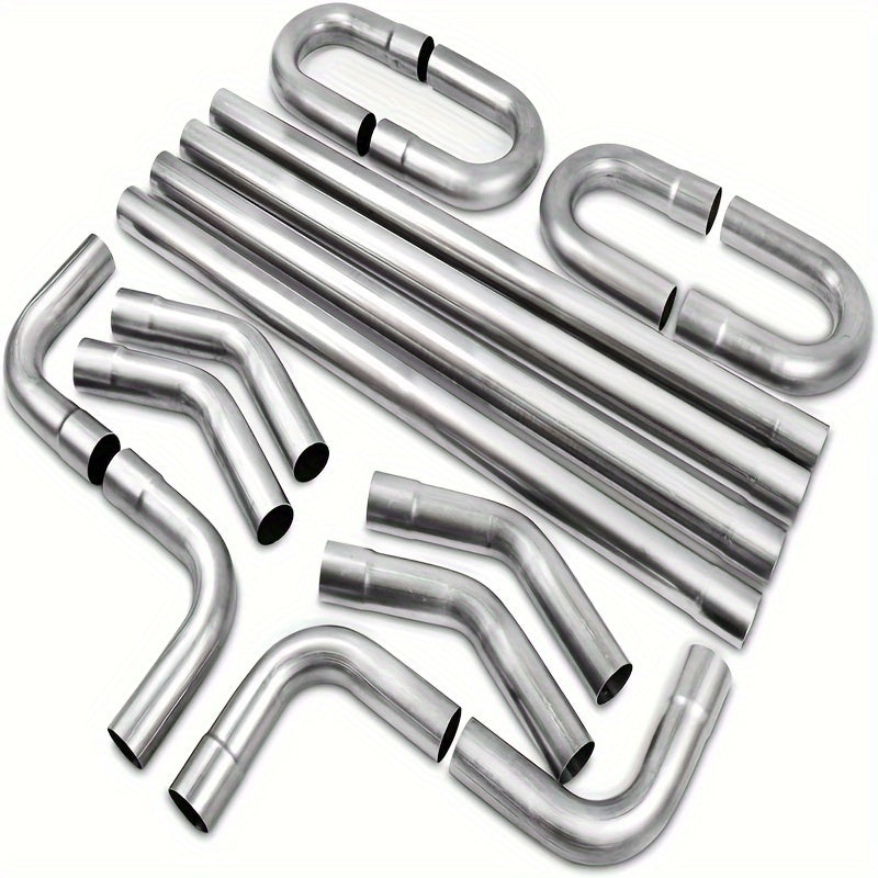 TEMU Exhaust Kit Universal Mild Steel 16 Gauge Tubing Bend Pipe Straight & U-bend