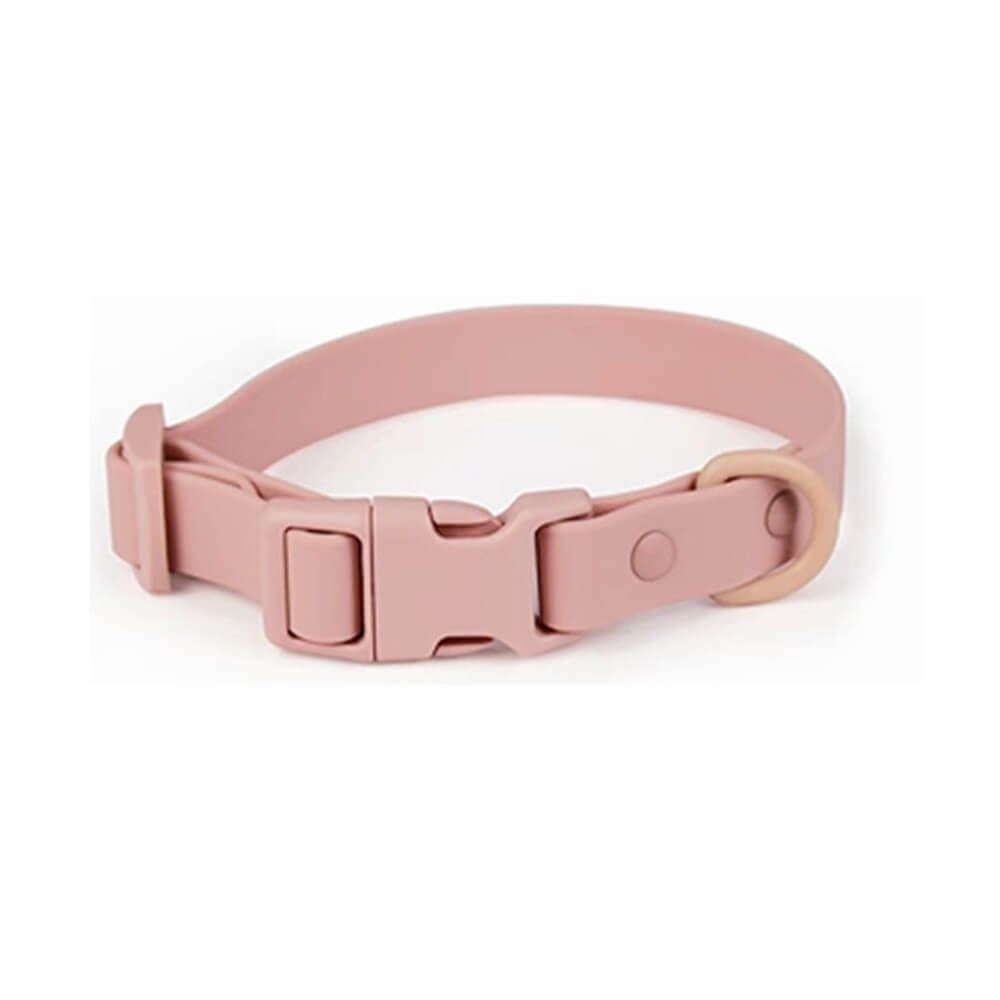 PVC Waterproof Durable Pet Accessories Adjustable Collar - Customizable Colors, Pink - M