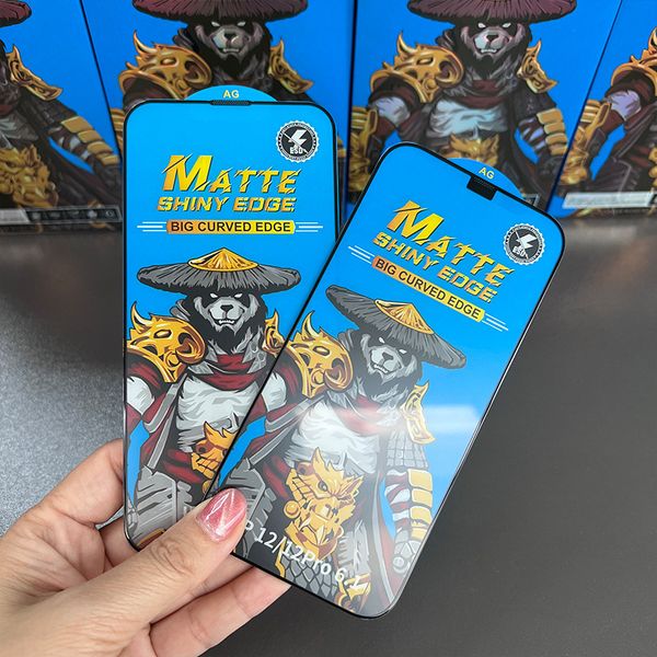 ESD Anti-Static Matte Tempered Glass Screen Protector Film Big Curved For iPhone 16 15 14 13 12 11 Pro Max protective film package box
