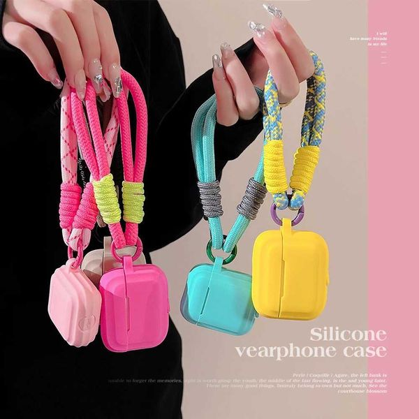 Earphone Accessories Case for Apple AirPods 1 2 Pro 3rd Generation Case Cute with Strap Fundas Earpods Soft Cover for AirPods Pro 2 Case Sil