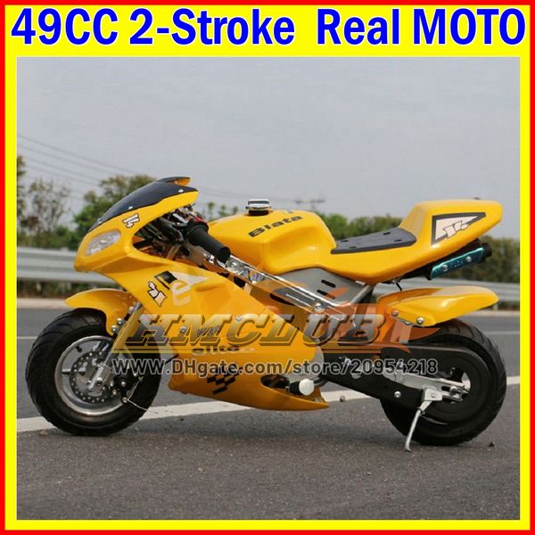 40Colors Real 2-Stroke 49CC OFF-road Superbike Mountain Race Gasoline Pocket Bike Small Buggy Kid MOTO Bikes Racing Autocycle Mini Motorcycl