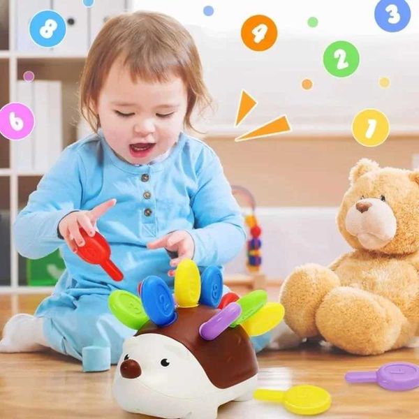 Baby Focus Training Puzzle Early Education Toy 1-3 Year Old Childrens Hand Eye Coordination Puzzle Hedgehog Puzzle ToyC250211