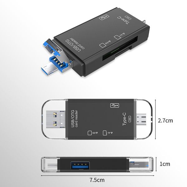 OTG USB 2.0 Type-C Card Reader for Secure Digital-TF Cardreaders Splitter Adapter for Mobile Phone Computer Accessories