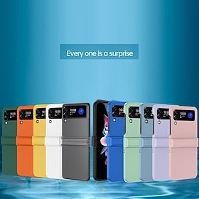 telefoon hoesje Voor Samsung Galaxy Z Flip 5 Z Flip 4 Z Flip 3 Achterkant Bumperrand Weerstand tegen vallen in vier hoeken Schokbestendig Effen Silicagel