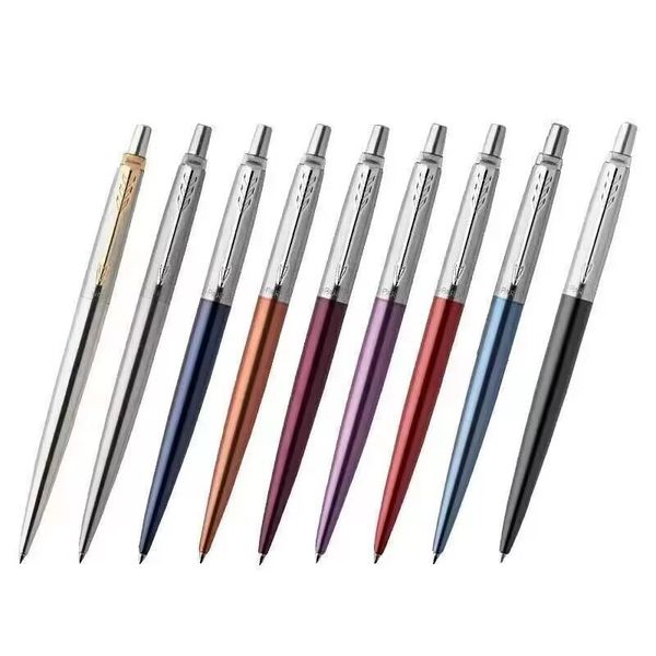 8 Colors Metal Ballpoint Pens Automatic Ball Pen Blue Refill For School Office Stationery Supplies Writing 0.7mm Parker