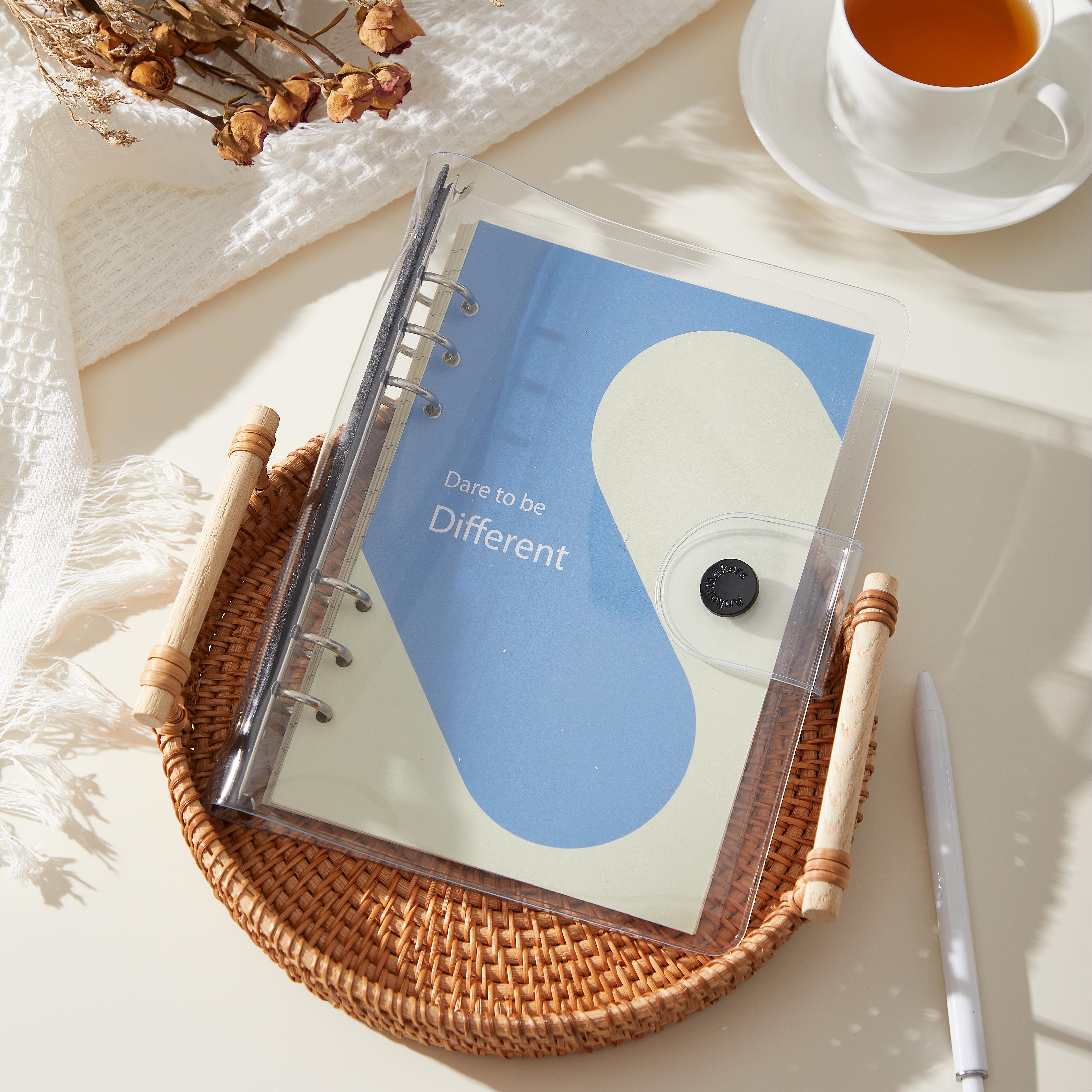 Versatile Translucent PVC Circular Ring Binder - Essential Desk Accessory for Efficient;A5 Notebook Binder - 6 Ring A5 Binder PVC Binder Refillable