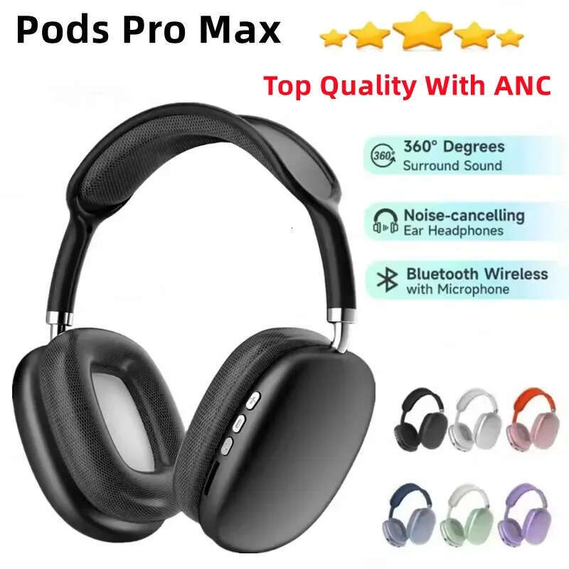 TWS Pods Pro Max bluetooth headphones pro max Wireless headset USB C earphones Active Noise Canceling Starlight Purple Midnight Earbuds Chip HD MIC