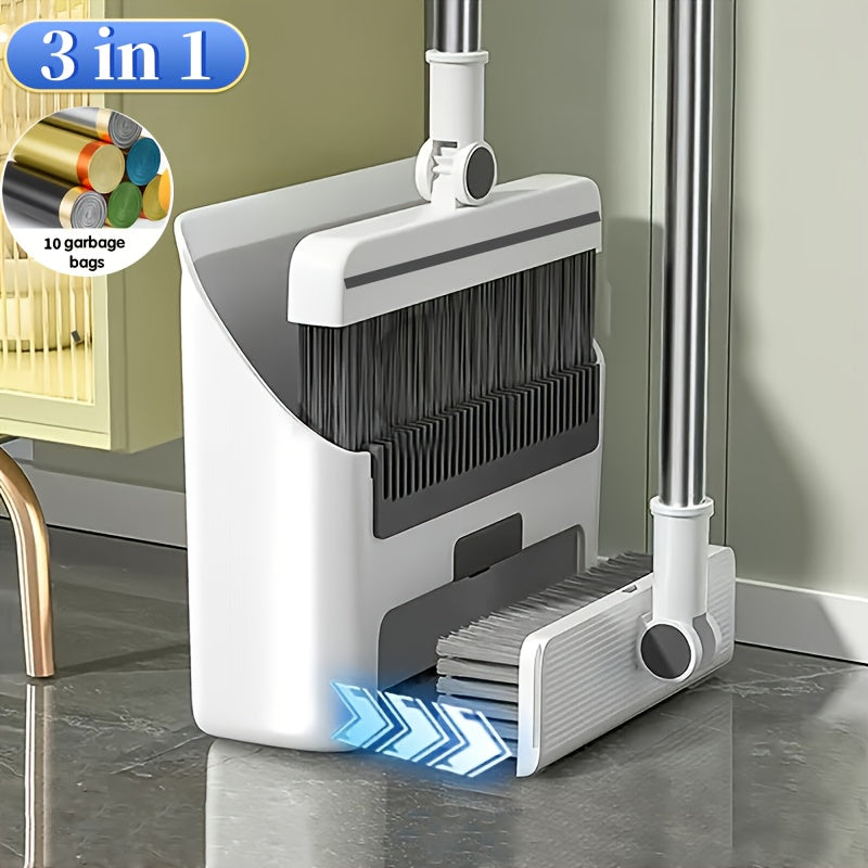 TEMU 3 In 1broom And Dustpan Set, Broom Dust Pan, Dustpan With Long Handle, Broom With Dustpan, Broom And Dustpan Set For Home, Dustpan Comb, Broom