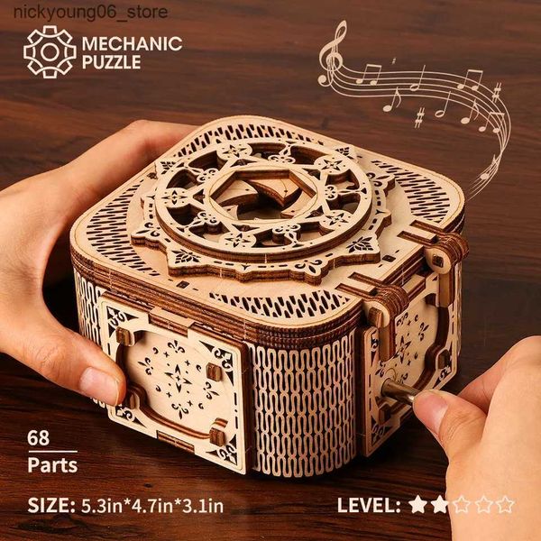 3D Puzzles Wooden Puzzle 3D DIY Popular Craft Desk Decoration wooden Building Block kits Music Box Jewelry Boxes Exquisite Gifts For Girls L