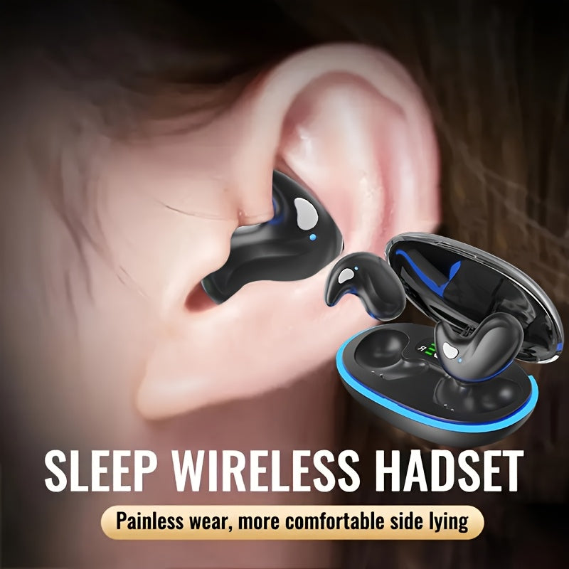 TEMU Ultra-thin Headphones - Wireless Sleep Headphones 5.3: Designed For Side Sleepers. Bone Conduction Earbuds With Sound And Loud Volume. . Touch