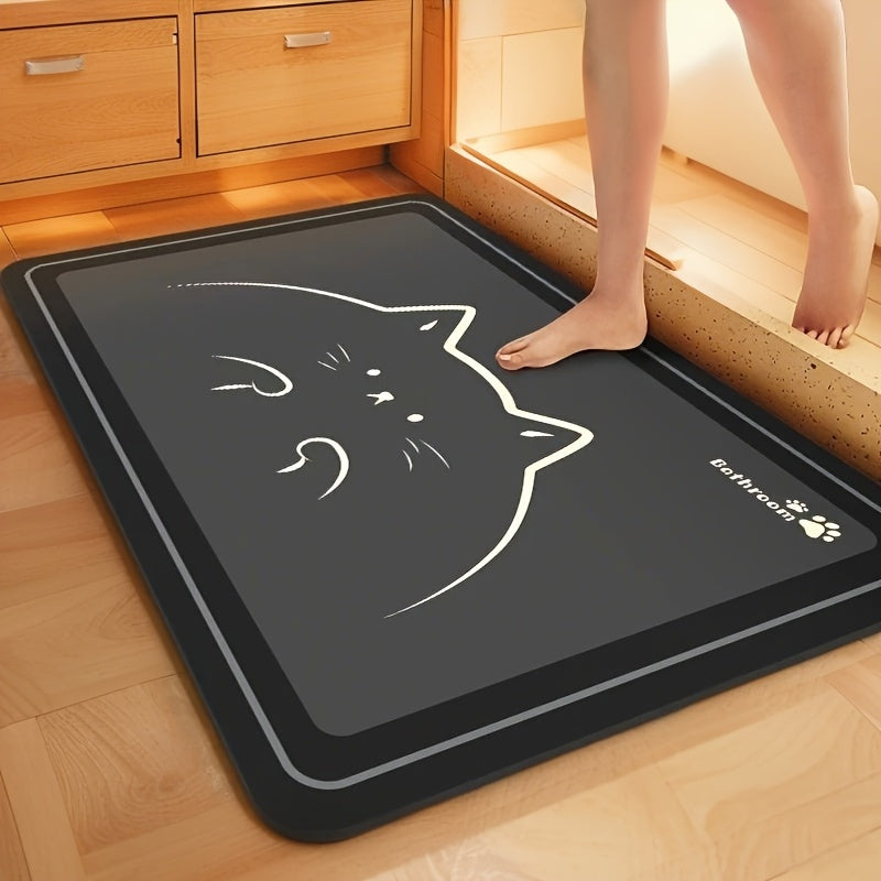 TEMU Anti-slip Diatomaceous Earth Bath Mat - Super Absorbent, Quick-drying, Soft, Machine Washable For Bathrooms, Bedrooms, Kitchens