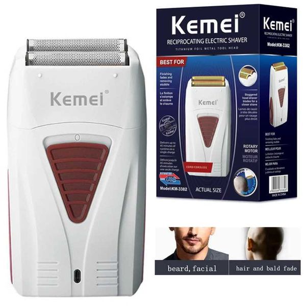 Electric Shaver Kemei Finishing Fade Rechargeable Electric Shaver Hair Beard Cleaning Electric Razor For Men Bald Head Shaving Machine z2412