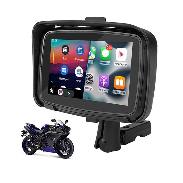 Inch Motorcycle 5 Touch Monitor With CarPlay and Android Auto Outdoor IPSX7 Waterproof External Portable Motor Car Special GPS Navigator