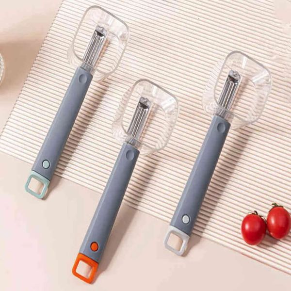 gadgets single-head steel Kitchen stainless peeler vegetable melon and fruit long handle creative peeling knife with storage hle
