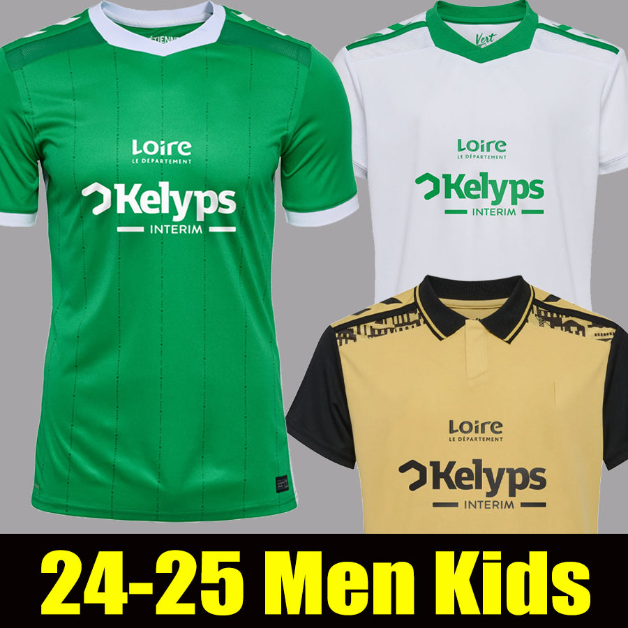 ASSE 24 25 AS Saints Etienne home soccer jerseys 2024 2025 WADJI CAFARO Home away Kit men kids Saints-Etienne Football shirts
